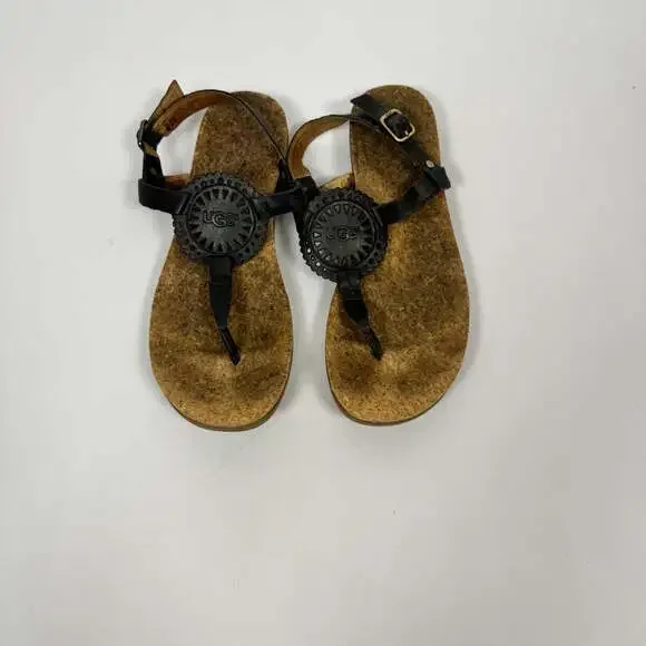 UGG Women's Ayden II Leather Thong Strap Sandals Shoes Size 10 - Picture 7 of 9
